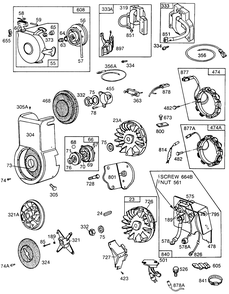 Blower Hsg,rewind Assembly Elect Diagram and Parts List for 253417-0133-XX  Briggs and Stratton Engine